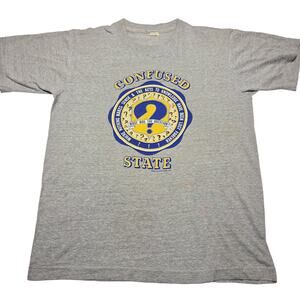 Vintage 80s Confused State T-Shirt Size Medium T-Shirt Single Stitched 1987
